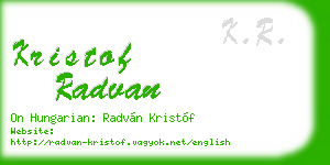 kristof radvan business card