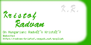 kristof radvan business card